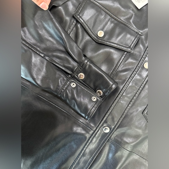 Bershka Black Leather-Style Jacket - Picture 6 of 6